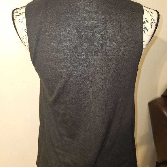 Christine Gerard Womans Black Open Front Sleeveless Vest - Picture 4 of 7